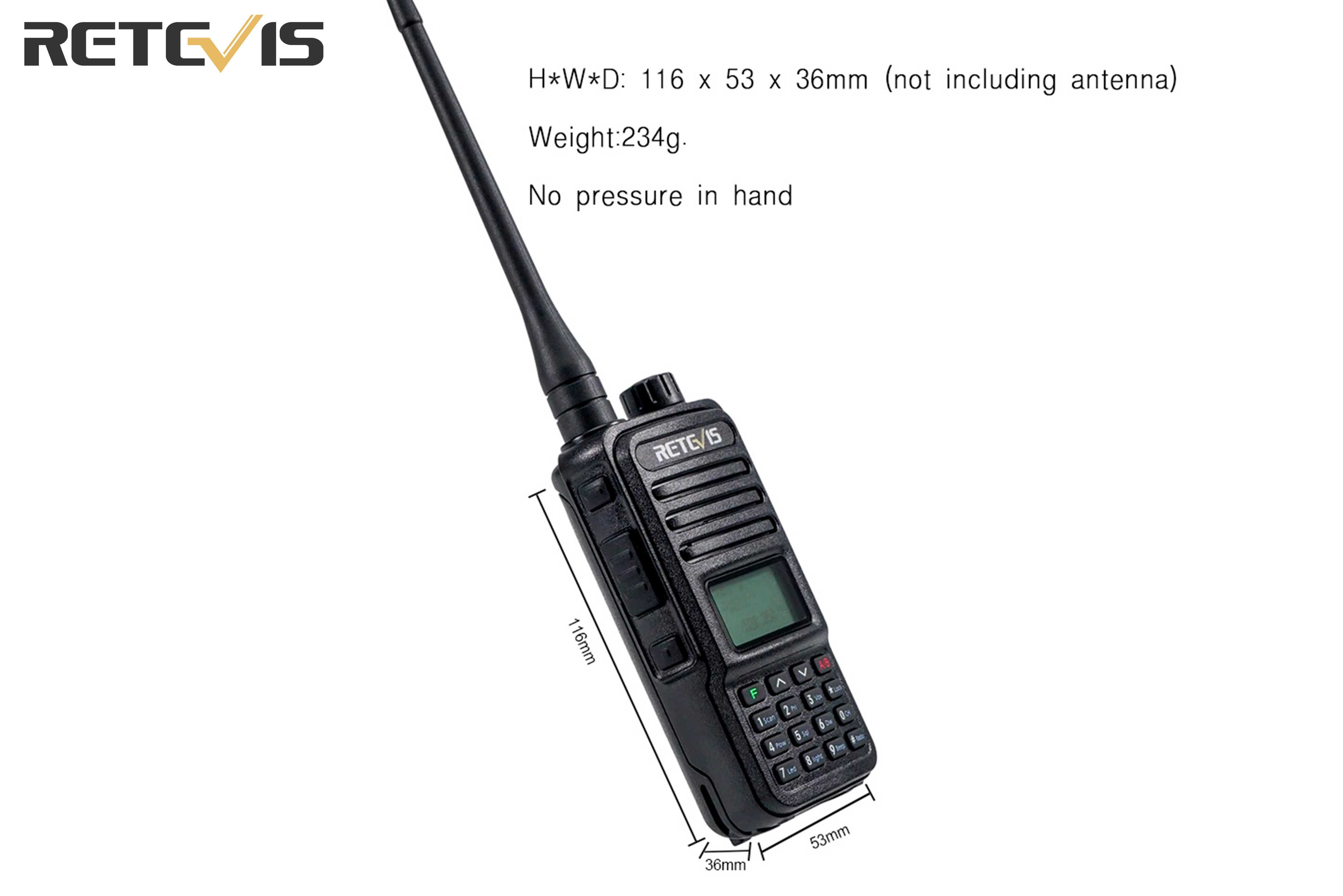 Rádio Retévis RT85 de Banda Dupla com 5 wats