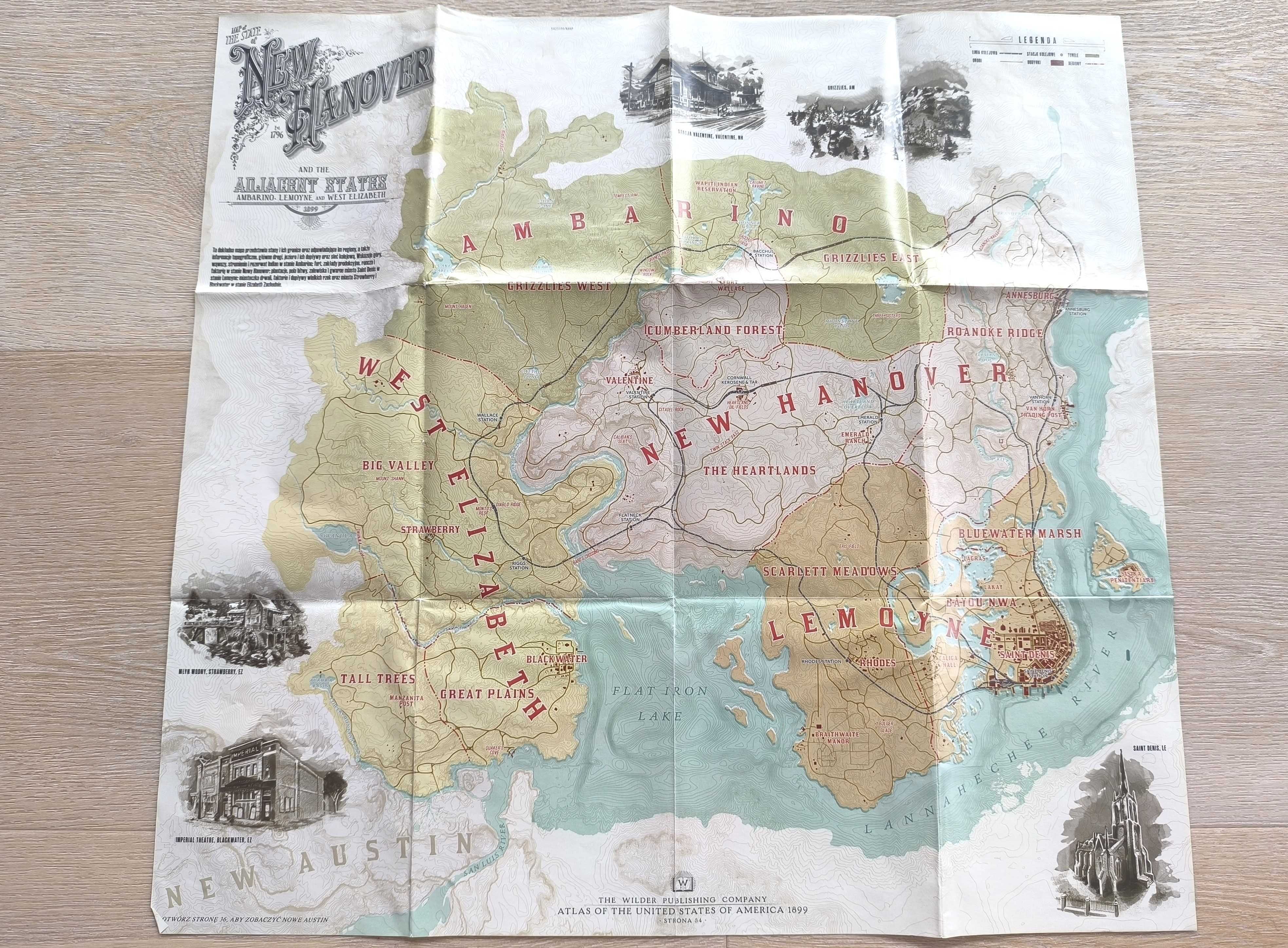 Red Dead Redemption II - KOLEKCJONERSKA MAPA New Hanover + New Austin