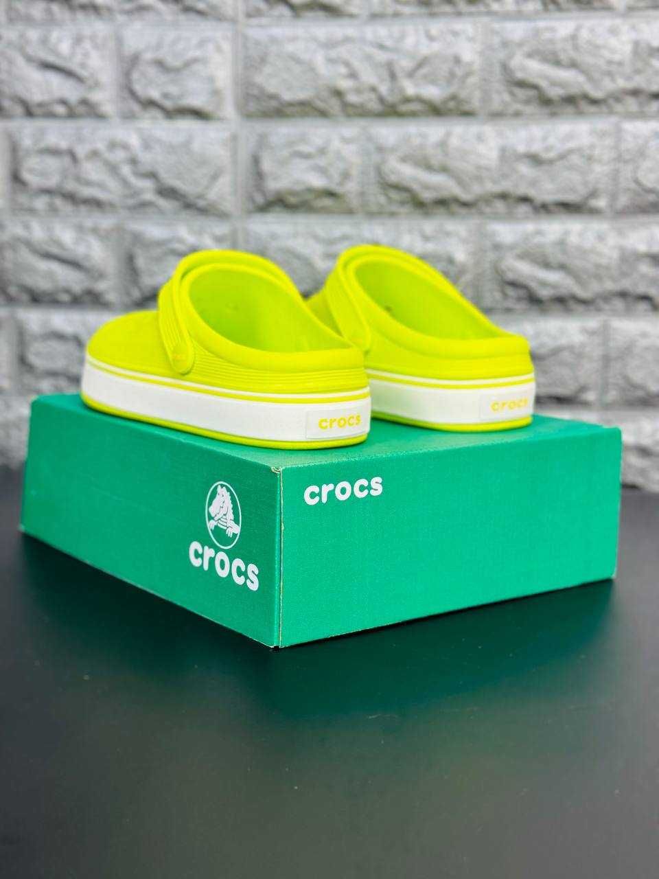 Шлепанцы женские Crocs Яркие лимонные пляжные кроксы сабо Новинка!