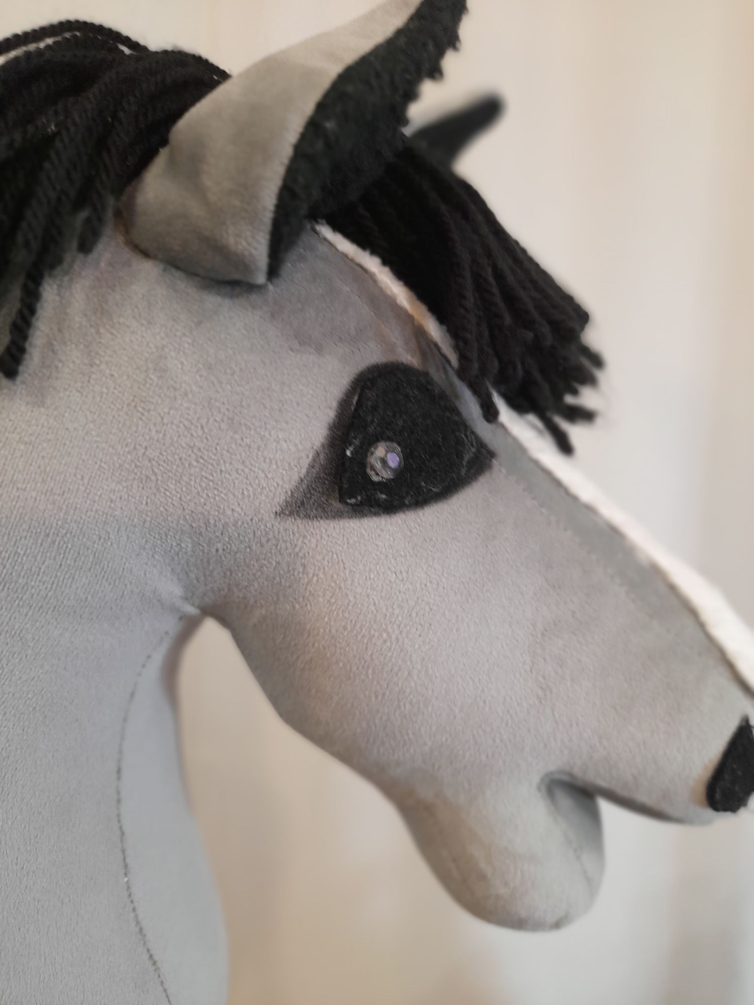 Hobby horse koń na kiju A4 siwy