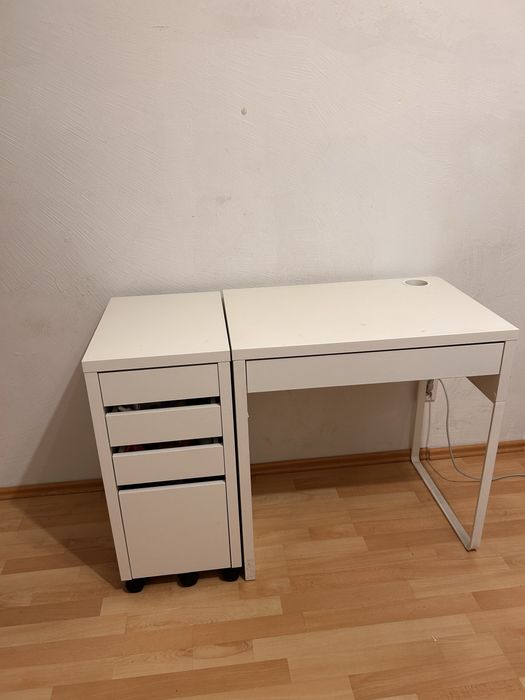 Biurko i szafka micke ikea