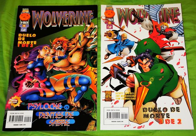 Comics Wolverine "Duelo de Morte" parte 1 e 2, 2000, excelente