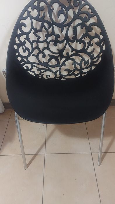 Krzesło glamour ażurowe czarne 4szt.