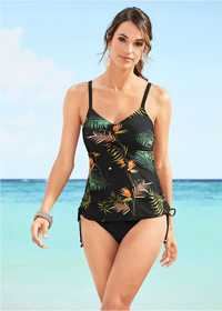 B.P.C tankini z fiszbinami czarne we wzory^38(75C)