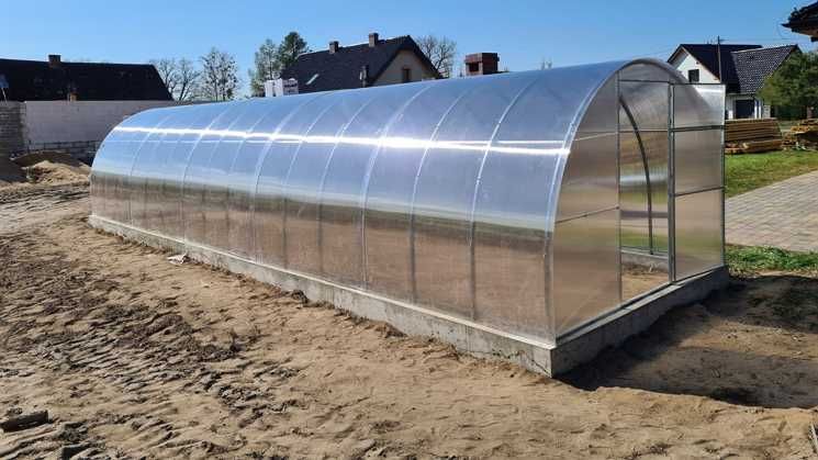 Szklarnia Tunel 3x8m z poliwęglanu komorowego 6mm, profil 20x20mm
