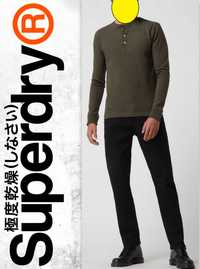 bluza  SUPERDRY Serafino GRANDAD Koszulka organic cotton # roz. L lux