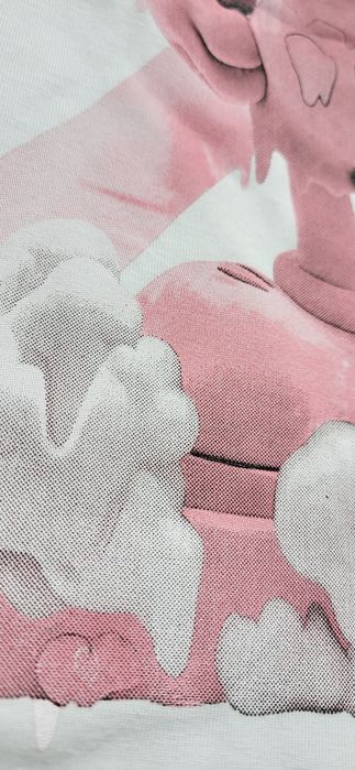 Off white biała koszulka damska bluzka mickey mouse S bawełna