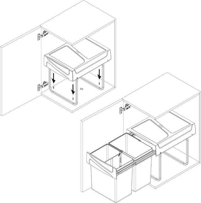 Caixote Lixo Reciclagem Embutir 40 Litros NOVO