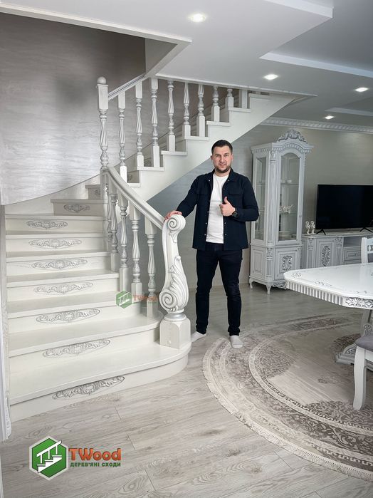 Білі сходи | Дубові сходи | Сходи із різьбою чпу | Виготовлення сходів