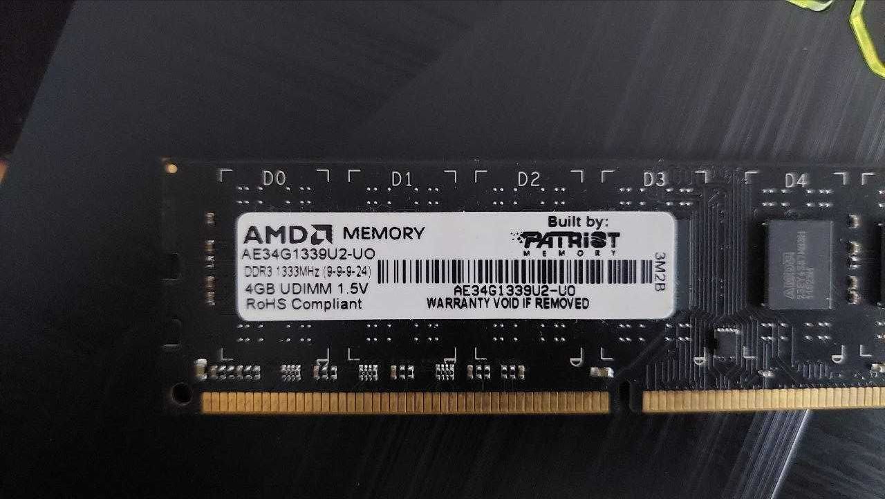Оперативна пам'ять AMD DDR3-1333 4096MB PC3-10600