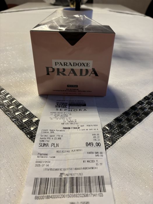 Oryginalny Perfum prada Paradoxe intense 90 ml - limitowana Edycja !