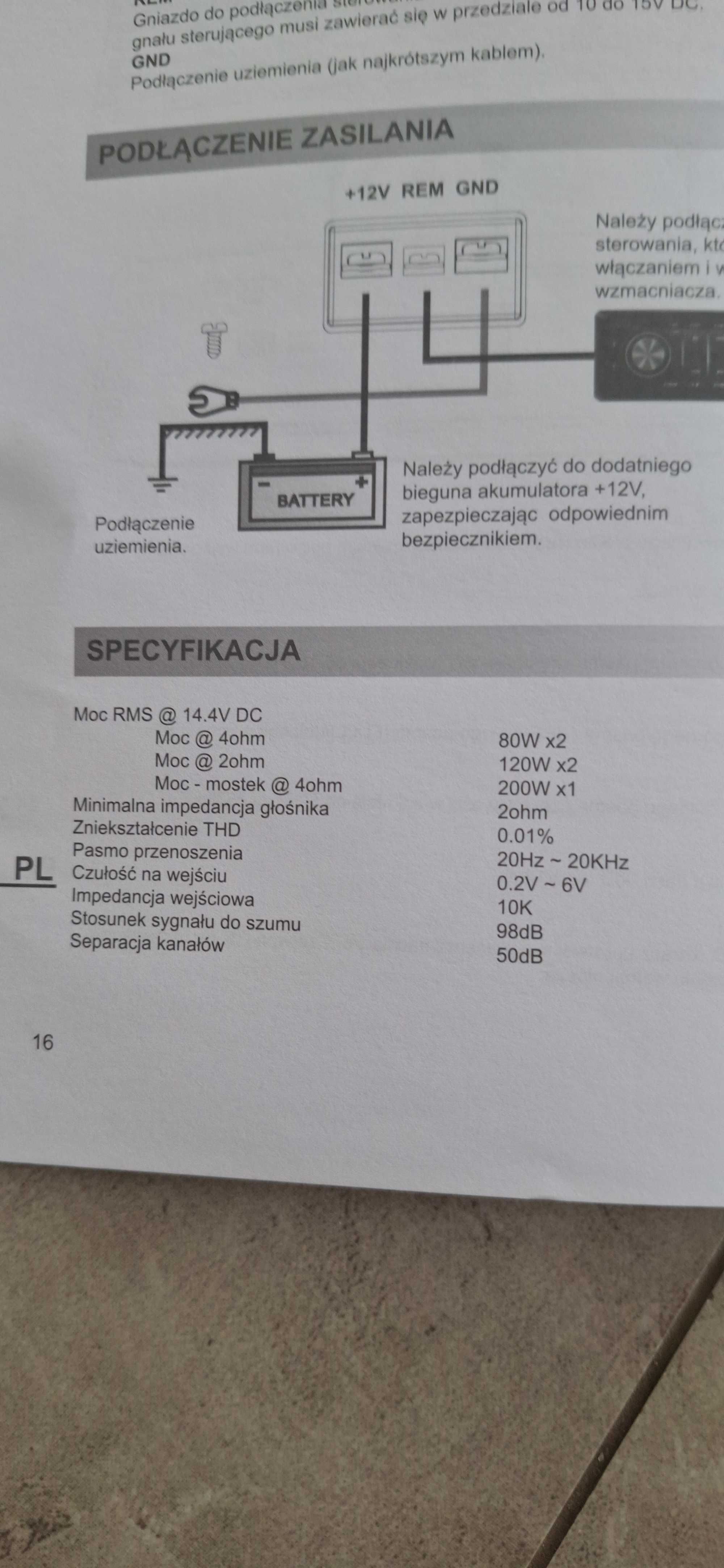 Wzmacniacz Samochodowy Peiying  PY-2C127 2-kanałowy