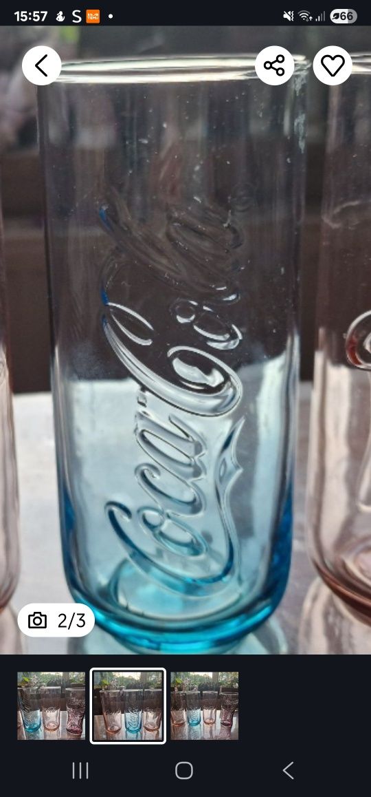 Szklanka coca cola niebieska