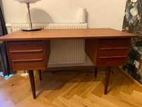 Biurko tekowe vintage, duński design, lata 60