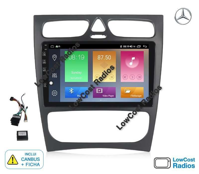 OUT. 2025! Auto Rádio GPS Android Mercedes Benz Class C - W203, W209