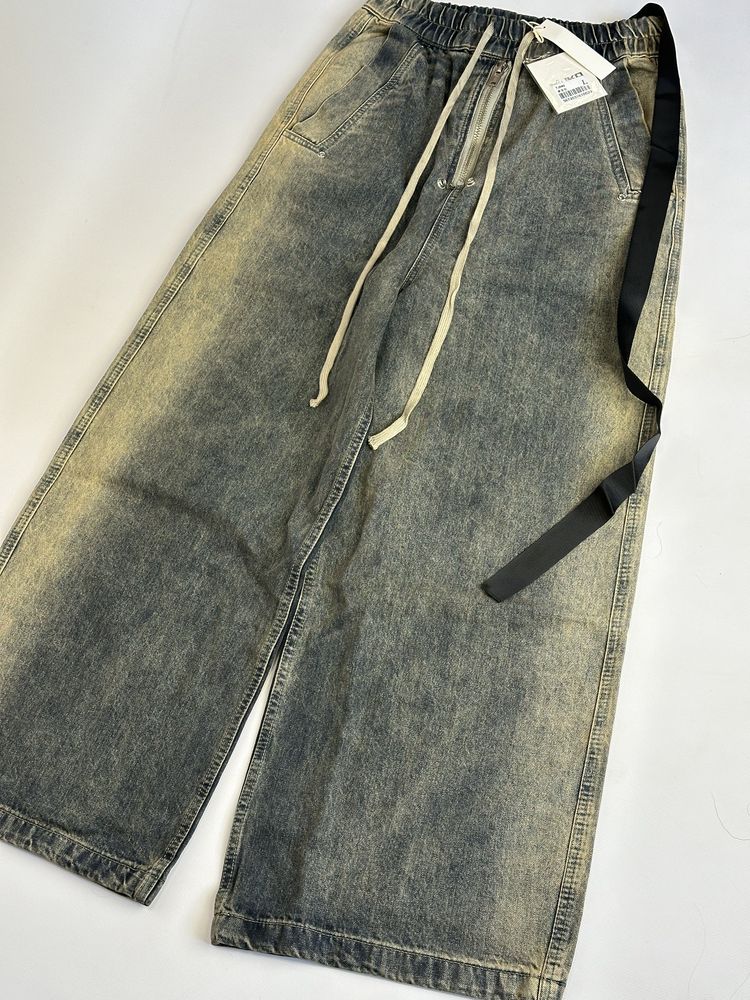 Rick Owens джинси faded jeans baggy opium клеш джинсы рик овенс синие