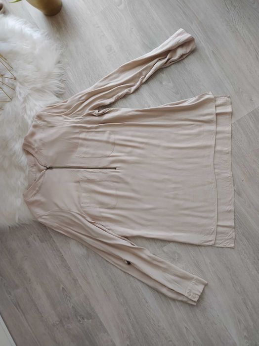 Beżowa kremowa koszula zapinana na zamek Atmosphere Primark 38 M