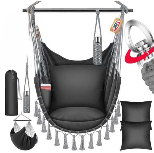 Fotel hamakowy KESSER Safari XXL z poduszkami i torbą 150 kg