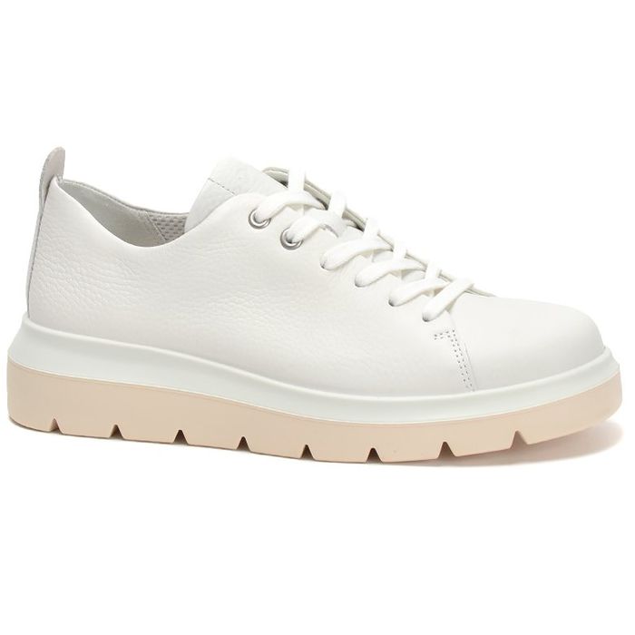 ECCO Nouvelle stylowe skórzane sneakersy damskie, białe EU36
