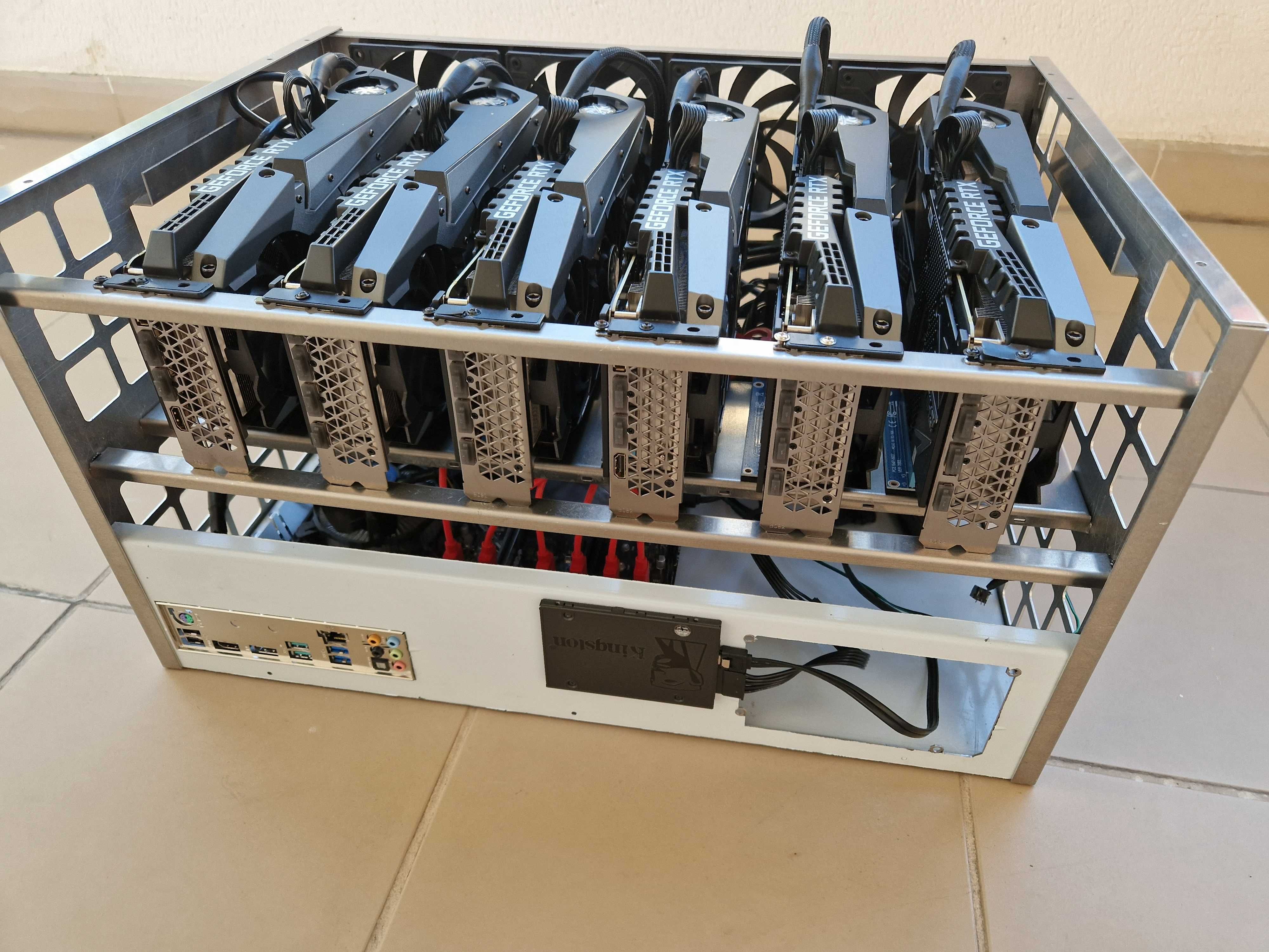 2 Rigs de mineração com 6 3080Ti's