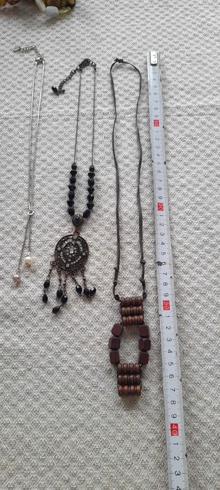 Duży zestaw biżuterii mix korale naszyjniki broszki 10 elementów