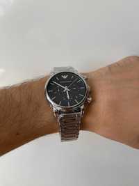 Чоловічий наручний металевий годинник часы emporio armani ar1853