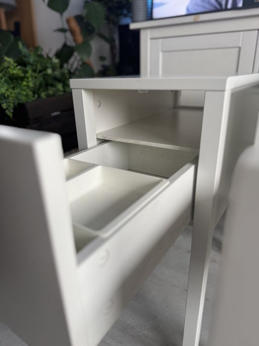 2x Szafka/stolik nocna wąska 30cm Ikea Nordli biała
