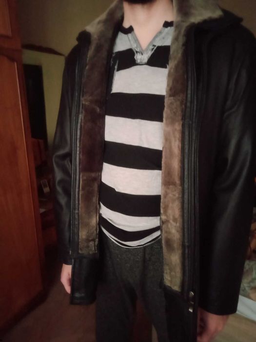 Шкіряна куртка зимова