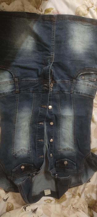 Jeansowa tunika z krótkim rękawem