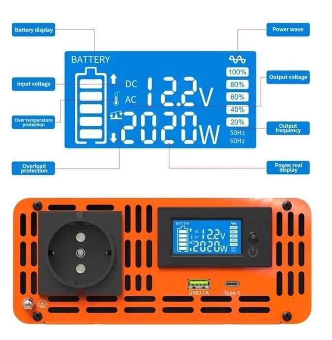 Продам инвертор Datouboss EU PSW-2000W 12-220 В