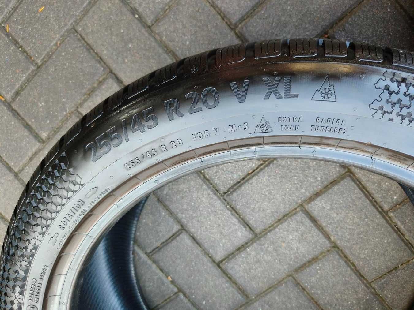 255/45 105V R20 CONTINENTAL WC TS870P 7mm 2023r Zimowe SUV 4szt Opony