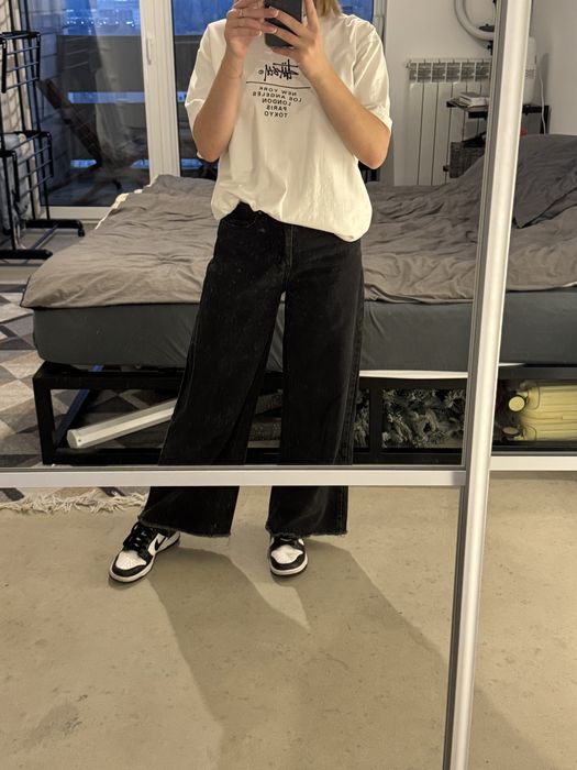 Чорні жіночі джинси палаццо