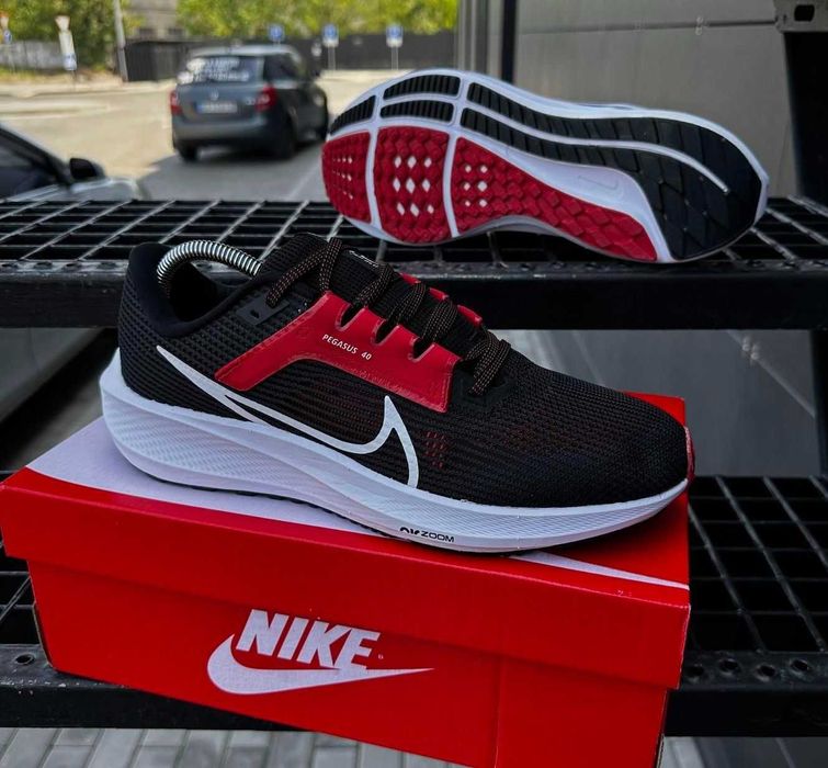 Кроссовки Найк мужские черные сеточка Nike черно белые