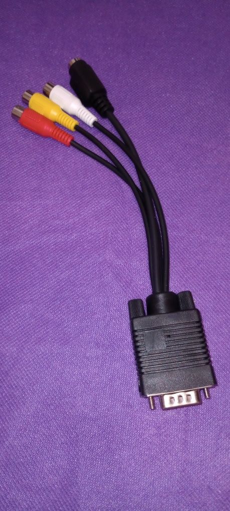 Кабель Переходник VGA - 3 RCA  S VIDEO TV