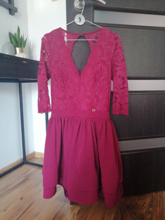 Sukienka 36 S wizytowa z koronką elegancka śwąteczna