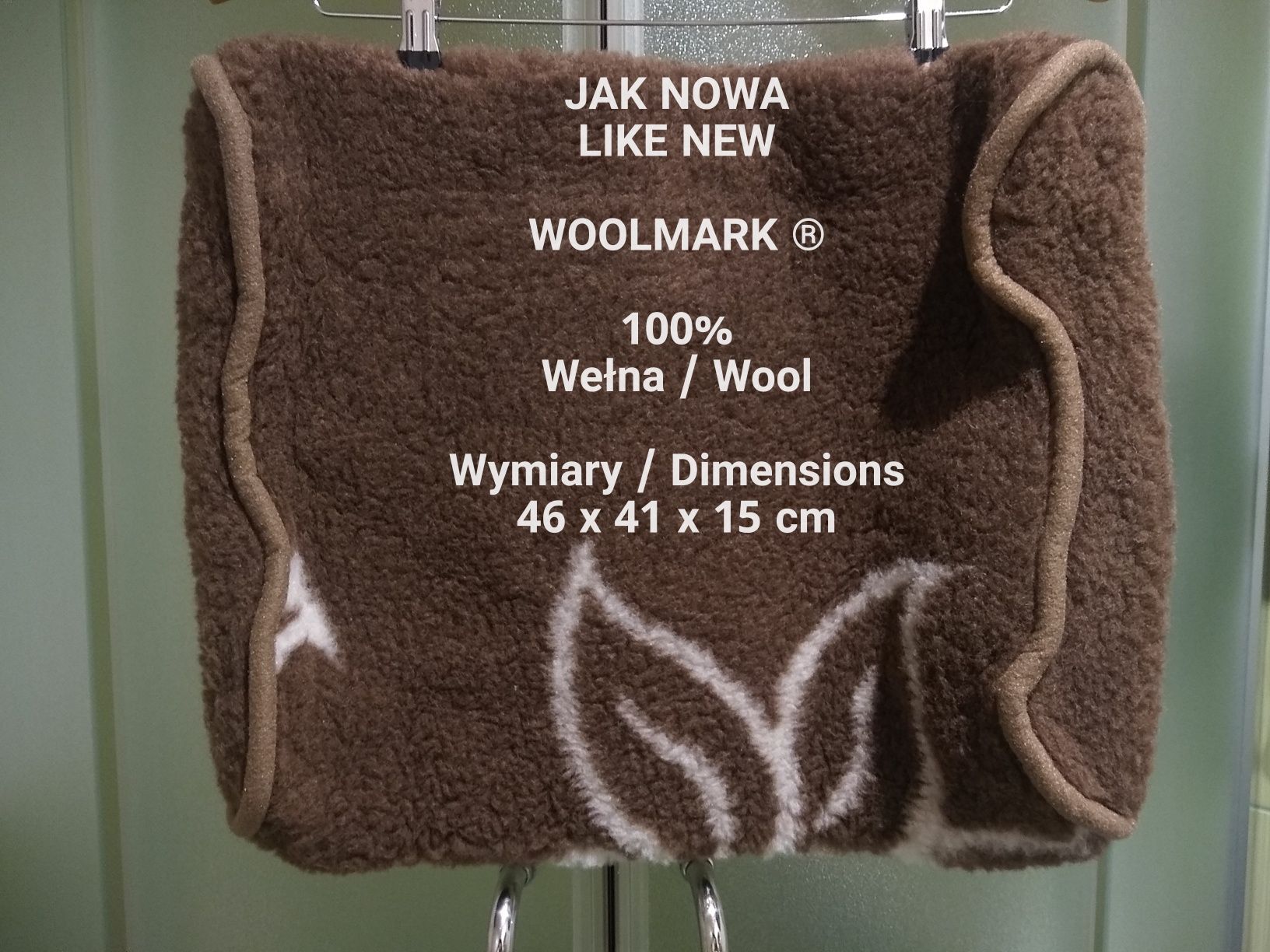 Woolmark  Wełniana poszewka na poduszkę, 100% Wełna, 46 x 41 x 15 cm