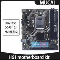 Новая Материнская плата MUCAI H61M LGA 1155 i3 i5 i7