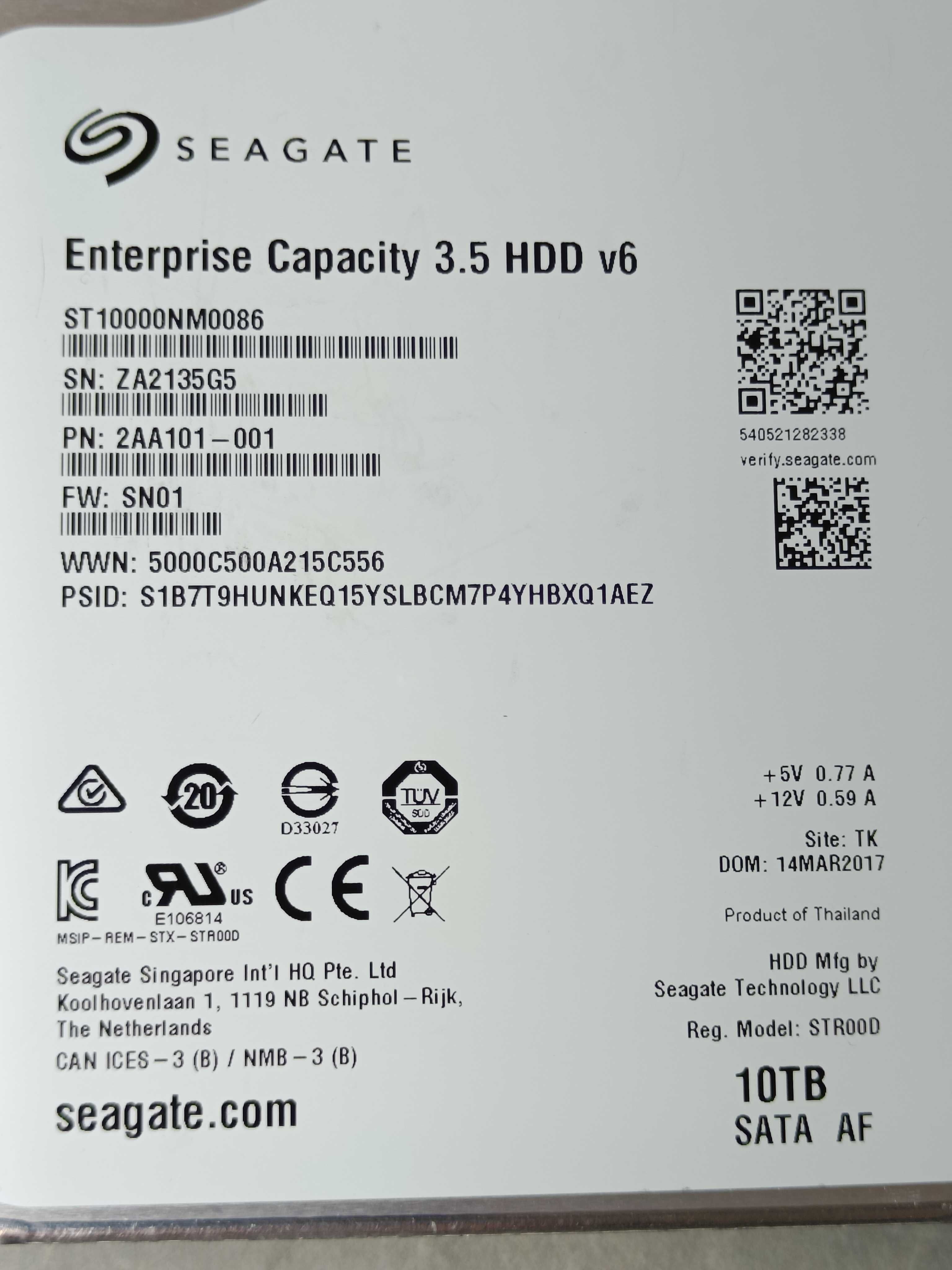 Хард диск HDD Hard Disk Seagate 10TB Enterprice Capacity 3.5 HDD v6