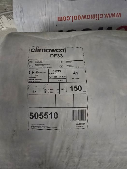Mineralna wełna szklana Climowool grubość 150 mm