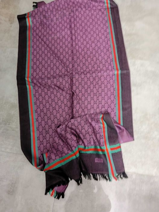 Szalik  męski kolor fiolet z czarnym