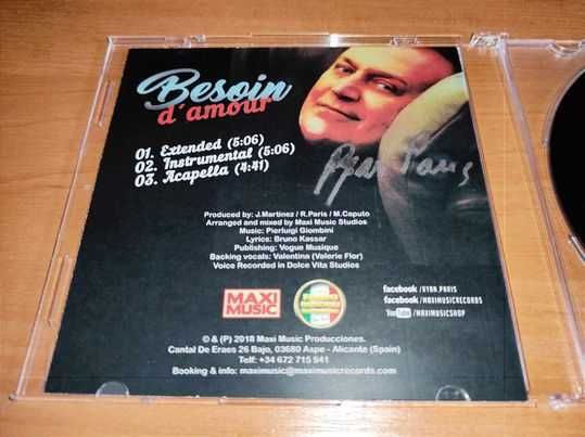 Ryan Paris - Besoin D'Amour + Autograf (Maxi CD) MXCDR030 (SPAIN)
