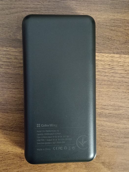 павербанк ColorWay Slim 20000mAh Black