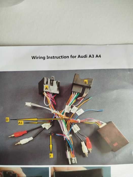 moldura e chicotes ligação com canbus para Audi TT, A3 e A4 .