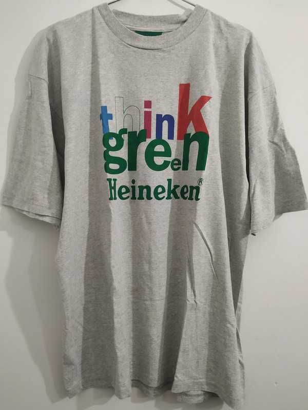 RARO, COLECÇÃO T-shirt cinza Heineken, homem, XL, think green