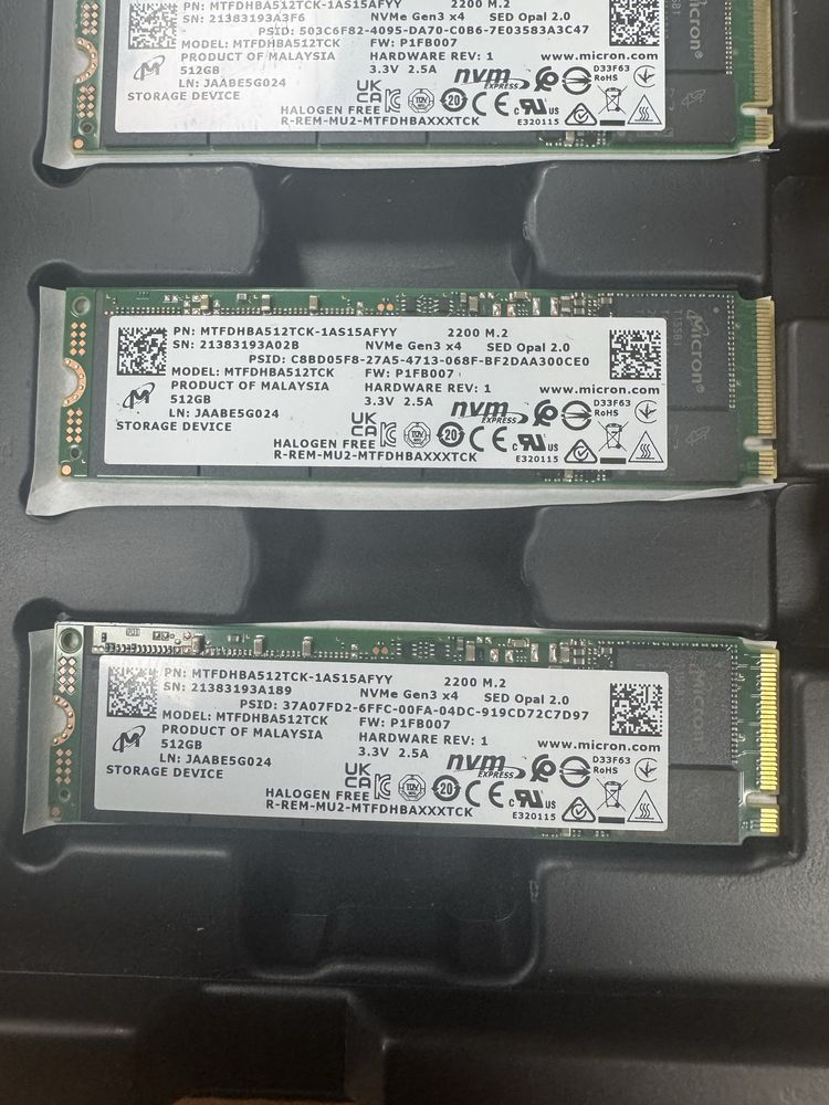 SSD M.2 NVME 2280 Micron 2200 512 GB (Нові, опт\розд.)