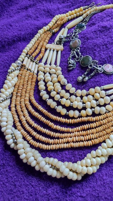 Etniczne korale naszyjnik zestaw biżuterii indyjskie Boho biżuteria