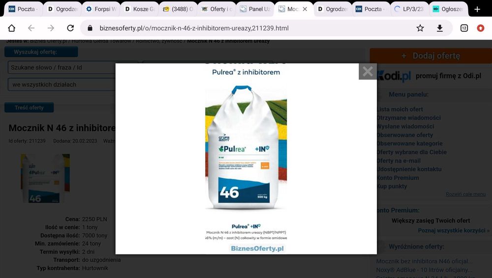 Mocznik N 46 z inhibitorem ureazy