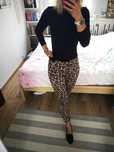 Spodnie w panterke eleganckie cygaretki 34 h&m