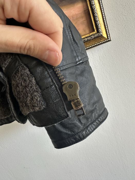 Зимняя кожаная куртка с мехом Размер М