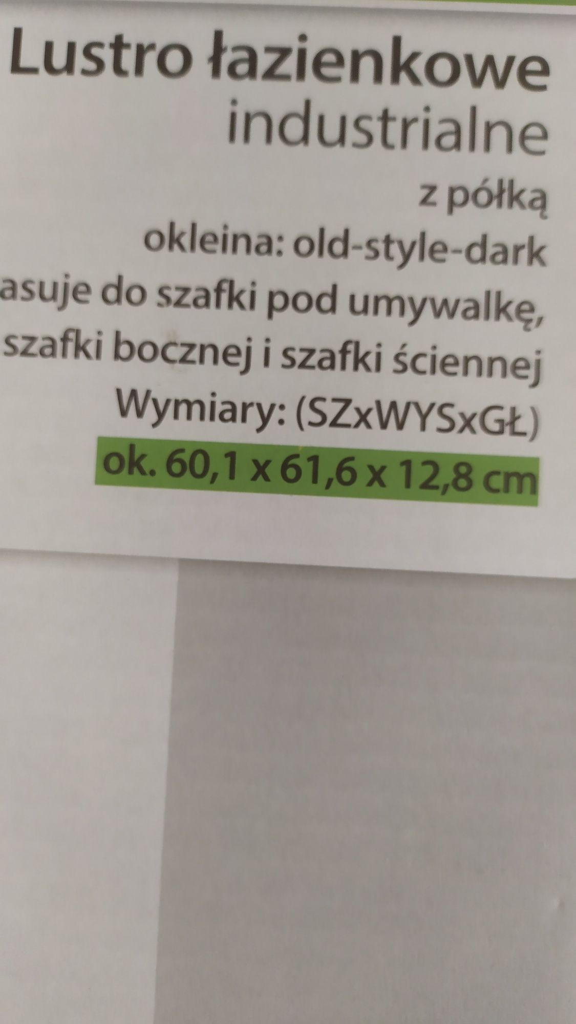 Lustro z półką 60x60